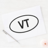 Vermont "VT" Ovaler Aufkleber (Umschlag)