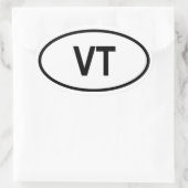 Vermont "VT" Ovaler Aufkleber (Tasche)