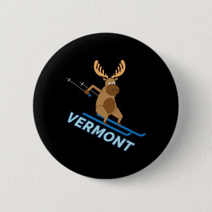 Vermont Vt Skifahren Elch Winter Shirt  Button