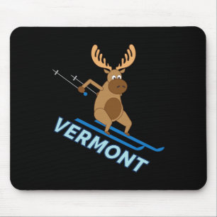 Vermont Vt Skifahren Elch Winter T-Shirt  Mousepad