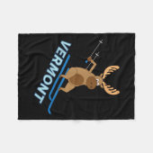 Vermont _ VT Skifahren Elche Winter Shirt Fleecedecke (Vorderseite (Horizontal))