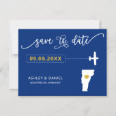 Vermont Wedding Save the Date Card, Map Magneteinladung (Vorderseite)