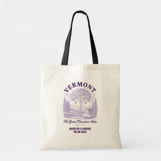 Vermont Wedding Welcome Bag, Staat Liebe Tragetasche (Vorne)