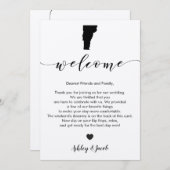 Vermont Wedding Welcome Letter & Itinerary Card Programm (Vorne/Hinten)