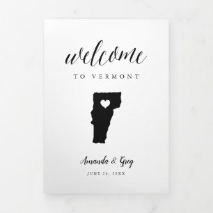 Vermont Wedding Welcome Letter & Itinerary Dreifach-gefaltete Programmkarte