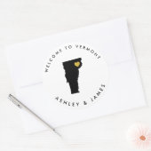 Vermont Wedding Welcome Sticker Tag, Schwarz, Gold (Umschlag)