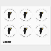 Vermont Wedding Welcome Sticker Tag, Schwarz, Gold (Blatt)