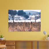 Vermont Winter Cattails Scene Wrapped Canvas Leinwanddruck (Insitu (Wohnzimmer))