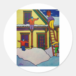 Vermont Winter Sport von Piliero Runder Aufkleber