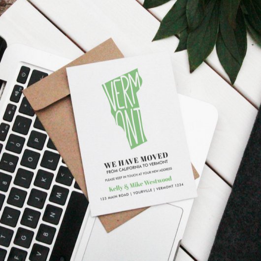 VERMONT Wir haben neue Adresse Neue Zuhause versch Postkarte