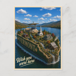 Vermont Wish You Were Here State Serie Postkarte
