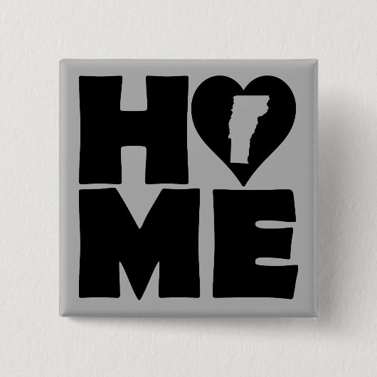 Vermont Zuhause Heart Staat Button Abzeichen Butto (Vorderseite)