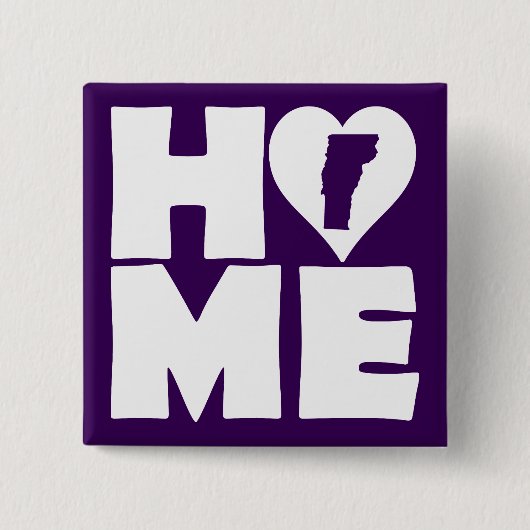 Vermont Zuhause Heart Staat Button Abzeichen Butto (Vorderseite)