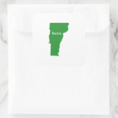 Vermont Zuhause Silhouette Staat Karte Quadratischer Aufkleber (Tasche)