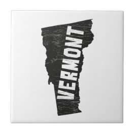 Vermont-Zuhause-Vintage Karten-Silhouette Fliese