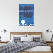 VermontBear im Mondschein Leinwanddruck (Insitu (Schlafzimmer))