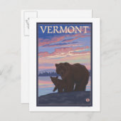 VermontBear und Cub Postkarte (Vorne/Hinten)