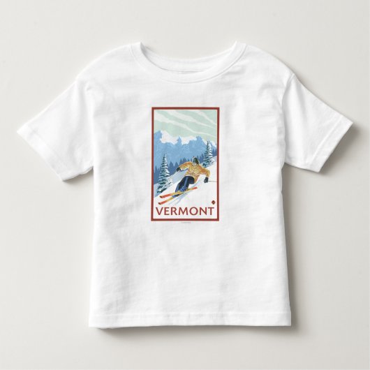 VermontDownhill Skifahrer-Szene Kleinkind T-shirt (Vorderseite)