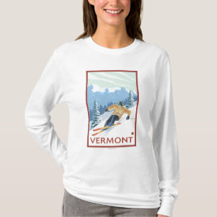 VermontDownhill Skifahrer-Szene T-Shirt