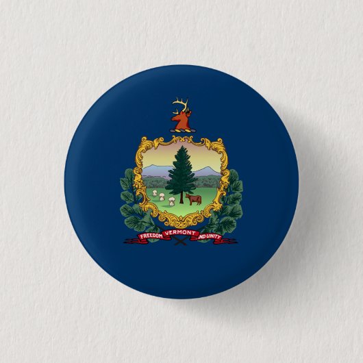 Vermonter Flag, Flagge von Vermont Button (Vorderseite)