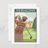 VermontGolfing Scene Postkarte (Vorne/Hinten)