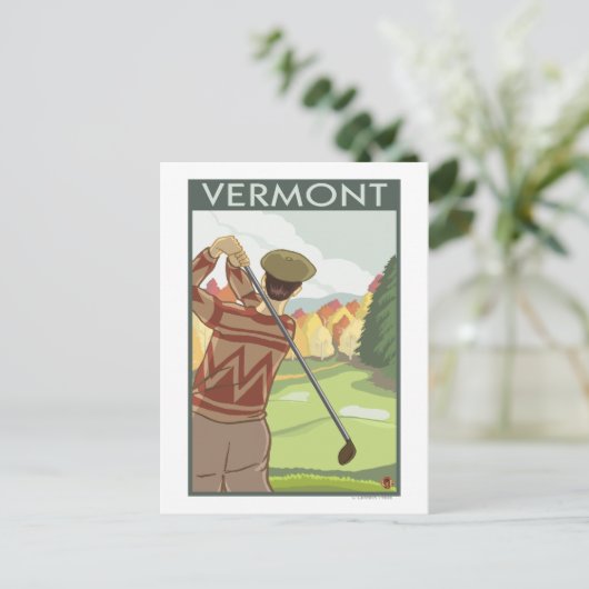 VermontGolfing Scene Postkarte (Stehend Vorderseite)
