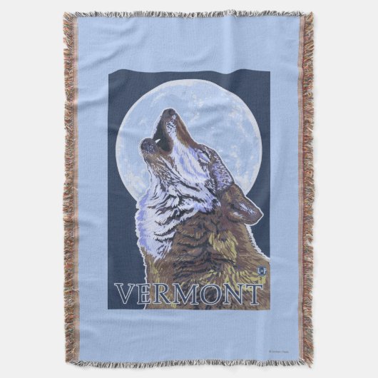 VermontHowling Wolf Decke (Vorderseite Vertikal)