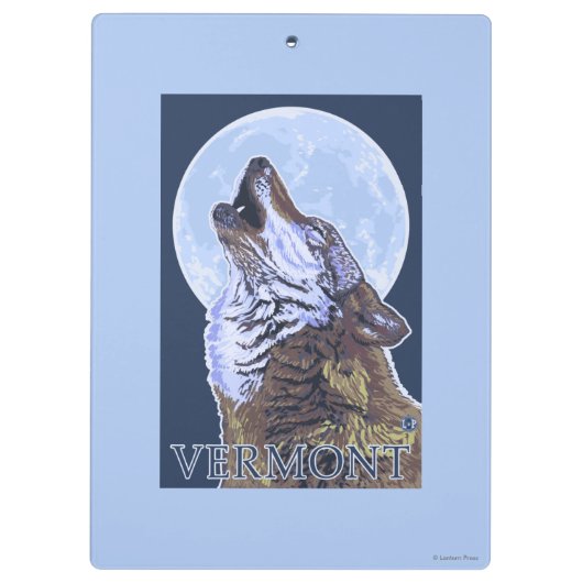 VermontHowling Wolf Klemmbrett (Rückseite)