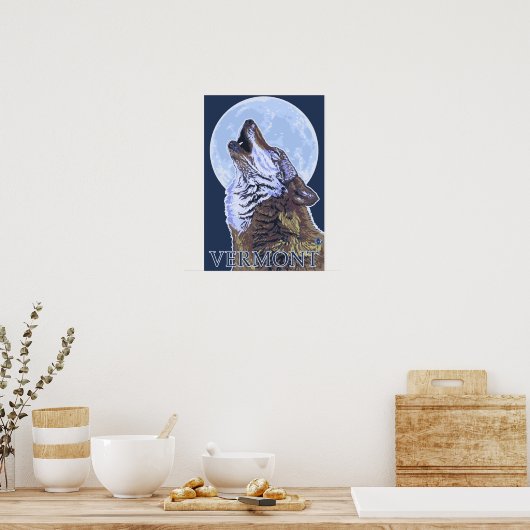 VermontHowling Wolf Poster (Küche)