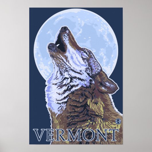 VermontHowling Wolf Poster (Vorne)