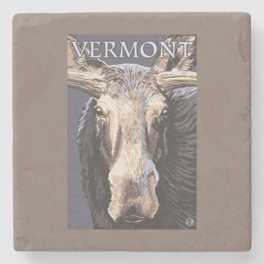 VermontMoose herauf nahes Steinuntersetzer (Vorderseite)