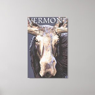 VermontMoose Up Nah Leinwanddruck