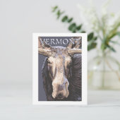VermontMoose Up Nah Postkarte (Stehend Vorderseite)