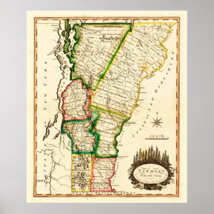 VermontPanoramakarte Vermont 2 Poster