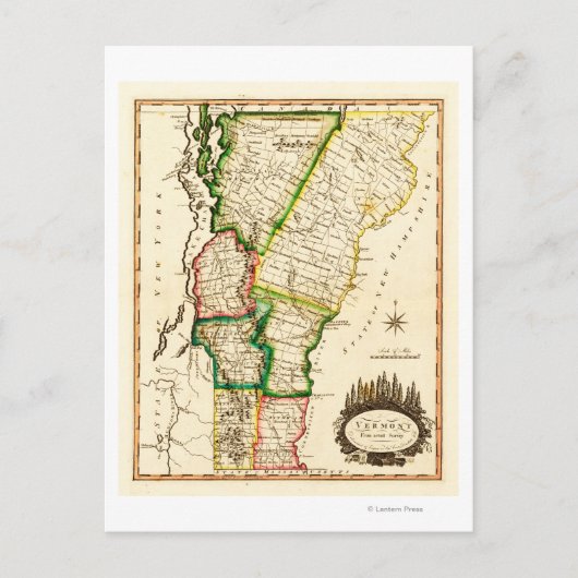 VermontPanoramakarte Vermont 2 Postkarte (Vorderseite)