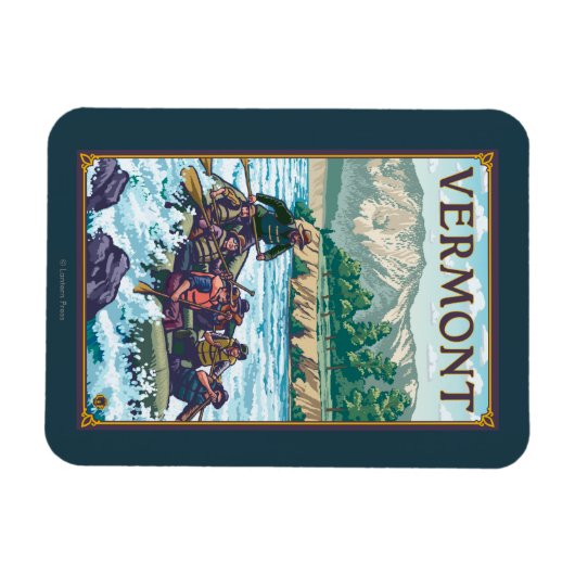 VermontRiver Rafting Scene Magnet (Horizontal)