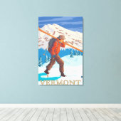 VermontSkier Carry Skis Leinwanddruck (Insitu (Holzboden))