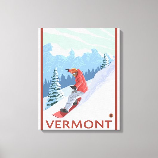 VermontSnowboarder Scene Leinwanddruck (Vorderseite)