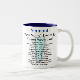 Vermontsymbole u. -karte zweifarbige tasse