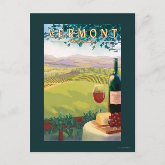 VermontWeinlandschaft Postkarte (Vorderseite)