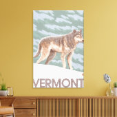 VermontWolf Szene Leinwanddruck (Insitu (Wohnzimmer))