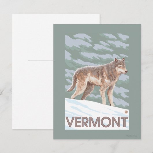 VermontWolf Szene Postkarte (Vorne/Hinten)