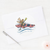 Vermoosin' Da Yak Vermont Kayaking Moose Runder Aufkleber (Umschlag)