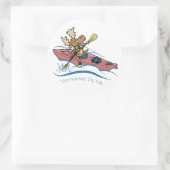 Vermoosin' Da Yak Vermont Kayaking Moose Runder Aufkleber (Tasche)