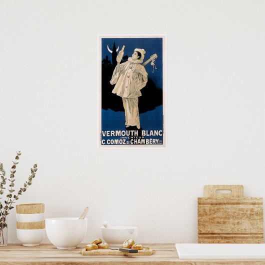 Vermouth Blanc Vintag Drink und Kunst Poster (Küche)