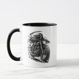 Vermummter Sensenmann-Motorradfahrer Tasse