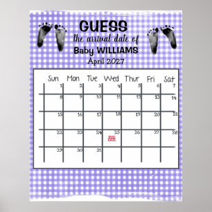 Vermutlicher Geburtstermin Kalender Baby Fußabdrüc Poster