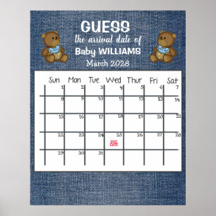 Vermutlicher Geburtstermin Kalender Baby Mädchen P Poster
