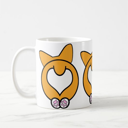 Vermutung was? Corgi-Hintern! Kaffeetasse (Links)