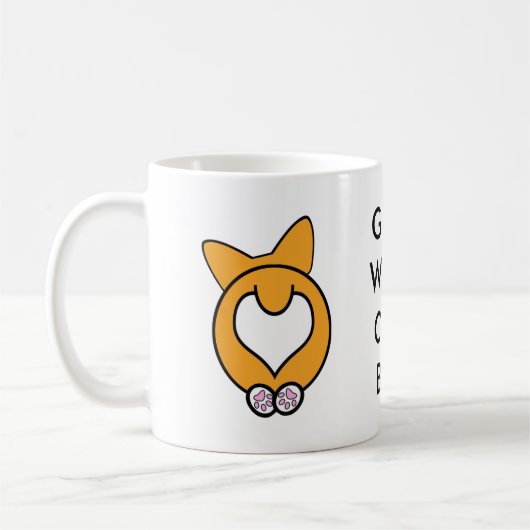 Vermutung was? Corgi-Hintern! Kaffeetasse (Links)